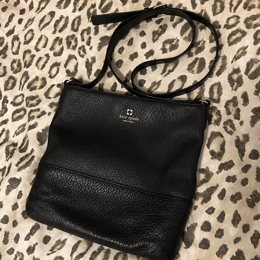 Kate Spade Black Pebble Leather Crossbody Bag EUC